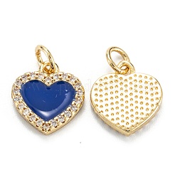 Brass Micro Pave Clear Cubic Zirconia Pendants&nbsp;ZIRC-M115-43G-C