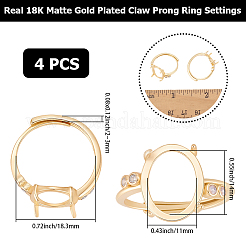 4Pcs Adjustable Brass Finger Ring Components&nbsp;KK-BBC0023-67