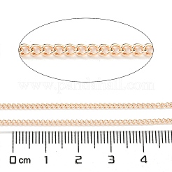 未溶接アイアン製カーブチェーン  カード用紙付き  ローズゴールド  2.5x1.6x0.45mm  約32.8フィート（10m）/カード&nbsp;X-CH-R078-10RG