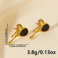 304 Stylish Heart-shaped Stainless Steel Stud Earrings for Women&nbsp;LJ1941-3
