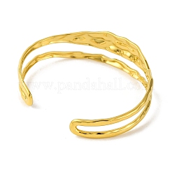 Ion Plating(IP) Fashionable 304 Stainless Steel Cuff Bangles for Women&nbsp;BJEW-B104-14G
