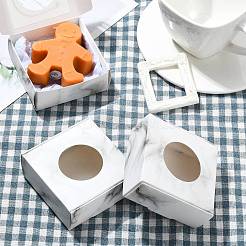 1pc 長方形樹脂オープンバックベゼル  紙製キャンディーボックス17個付き  ホワイト  60x51~52x8mm&nbsp;DIY-CJ0002-31