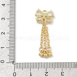 Brass Micro Pave Clear Cubic Zirconia Pendants&nbsp;KK-D228-02G-01