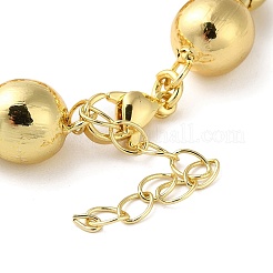 ラックメッキ真鍮ボールチェーンブレスレット  鉛フリー＆カドミウムフリー  18KGP本金メッキ  6-5/8インチ（16.8cm）&nbsp;BJEW-G676-01E-G