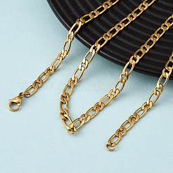4MM 304 Stainless Steel Figaro Chain Necklaces&nbsp;NJEW-P338-02G