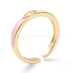 Brass Clear Cubic Zirconia Cuff Rings&nbsp;RJEW-B033-06