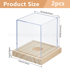 Acrylic Baseball Display Cases with Wooden Base&nbsp;ODIS-WH0081-16