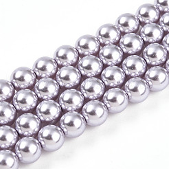 ベーキングペイントパール化ガラスパールビーズ連売り  ラウンド  ラベンダー  6mm  穴：0.8mm  約69~70個/連  15.75~15.94インチ（40~40.5cm）&nbsp;HY-N002-6mm-A04