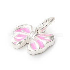 925 Sterling Silver Pearl Pink Enamel Charms&nbsp;STER-C014-01A-S