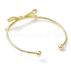 Bowknot Brass Cuff Bangles&nbsp;BJEW-D039-37B-G