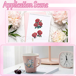 2Rolls 2 Colors Flower Pattern Planner Stickers PET Adhesive Tape&nbsp;DIY-CN0001-42A