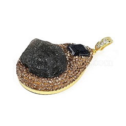 Raw Natural Tektite & Synthetic Blue Goldstone Big Pendants&nbsp;KK-P282-04G