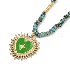 Rondelle Synthetic Stone & Seed Beads Beaded Necklaces&nbsp;NJEW-U014-01
