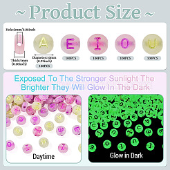 500Pcs 5 Styles Luminous Frosted Acrylic Beads&nbsp;FACR-TA0001-11
