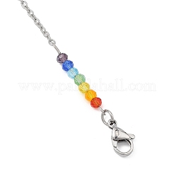 Chakra Rainbow Glass Bead Pendant Decorations&nbsp;HJEW-JM04874