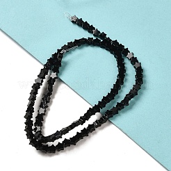 天然ブラックオニキス(染色&加熱)ビーズ連売り  スター  4x4.5x2mm  穴：0.8mm  約102個/連  15.35インチ（39cm）&nbsp;G-G085-B44-01