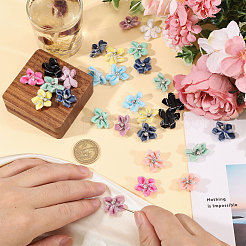 40色のベルベットと樹脂ラインストーンカボション10個  花  ミックスカラー  20~23x25~26x7mm  4個/カラー&nbsp;FIND-CA0011-27