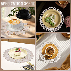 4Pcs 4 Styles Polyester Lace Coaster&nbsp;AJEW-CY0002-07B