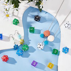 28個2スタイルアクリルパーツ  鉄のパーツと  サイコロ  ミックスカラー  27.5~28x20~21x16~20mm  穴：2mm  14個/スタイル&nbsp;OACR-PH0001-83