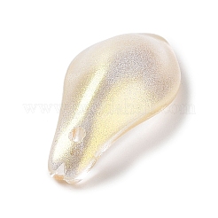 ガラスチャーム  ローゼルの葉のチャーム  サドルブラウン  22.5x11x7mm  穴：1mm&nbsp;GLAA-A011-04C