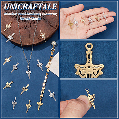 16Pcs 2 Colors 304 Stainless Steel Pendants&nbsp;STAS-UN0055-76