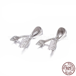 Anti-Tarnish Rhodium Plated 925 Sterling Silver Pendant Bails&nbsp;STER-L058-029P