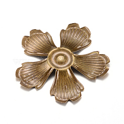 アイアン製ペンダント  エッチングされた金属装飾  花  アンティークブロンズ  33x34x3mm  穴：2.5~3mm&nbsp;LS-X-IFIN-Q118-11AB