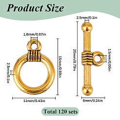 120Pcs Tibetan Style Alloy Toggle Clasps&nbsp;FIND-SP0001-21AG