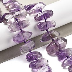 天然石アメジストビーズ連売り  ナゲット  13~27x5~14x5~12mm  穴：1.2~14mm  約37~42個/連  16.14''~16.34''（41~41.5センチメートル）&nbsp;G-C179-D01-02