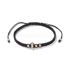 Brass Beaded Braided Bead Bracelets&nbsp;BJEW-JB12817-02