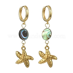 Ocean 304 Stainless Steel and Paua Shell Dangle Earrings&nbsp;EJEW-JE07109-02