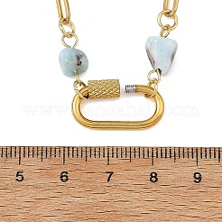 Natural Mixed Stone Nuggets Beaded Chain Necklaces&nbsp;NJEW-JN06508