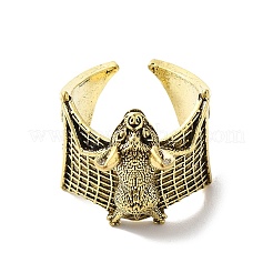 合金バットオープンカフリング男性女性用  アンティークブロンズ  usサイズ7 1/4(17.5mm)&nbsp;RJEW-G286-02AB