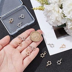 12Pcs 2 Colors Brass Micro Pave Clear Cubic Zirconia Charms&nbsp;KK-UN0004-16