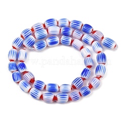 Handmade Millefiori Glass Oval Beads Strands&nbsp;LK-Z001-02B-06