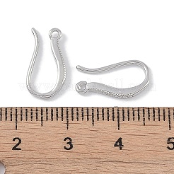 真鍮のピアスフック  釣り針  プラチナ  15x8.5x1.5mm  穴：1mm&nbsp;KK-U008-05P