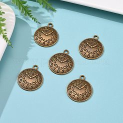 合金のチベット風チャーム  カドミウムフリー＆ニッケルフリー＆鉛フリー  クロック  アンティークブロンズ  22x18x2mm  穴：2mm&nbsp;X-TIBEP-R191-AB-FF