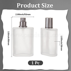 すりガラスの旅行用スプレーボトル  キャップ付き  長方形  透明  5.3x2.6x9.9cm  容量：50ml（1.69fl.oz）&nbsp;AJEW-GF0013-82