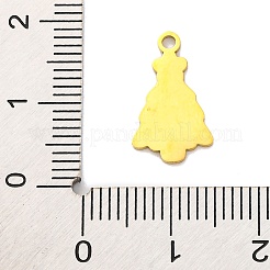 クリスマステーマ 201 ステンレススチールペンダント  レーザー切断  ゴールドカラー  クリスマスツリー  15.5x9x1mm  穴：1.6mm&nbsp;STAS-Q015-13G-06