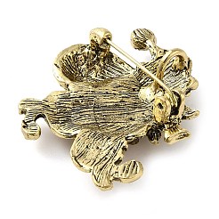 クリスマス合金のカラフルなラインストーンのブローチ  クリスマスエナメルピン  サンタクロース  35.5x34mm&nbsp;JEWB-U009-10A