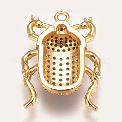 Brass Micro Pave Cubic Zirconia Pendants&nbsp;ZIRC-K078-04G