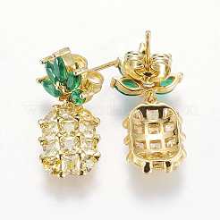 Brass Dangle Stud Earrings&nbsp;EJEW-K058-02G