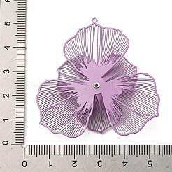 スプレープリント430ステンレススチール製ビッグペンダント  エッチングされた金属装飾  花のチャーム  紫色のメディア  50x49.5x8mm  穴：1.5mm&nbsp;STAS-P359-02D