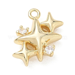 Brass Micro Pave Clear Cubic Zirconia Charms&nbsp;CU-CBACBD7-05G