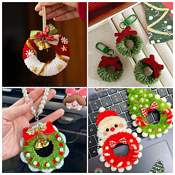 DIYクリスマスリース作りキット  パイプクリーナー80個入り  未完成の木製連結リング6個  アルミベルチャーム24個  175 個のプラスチックビーズ  48個の樹脂カボション  ミックスカラー  300x5mm&nbsp;DIY-TA0014-56