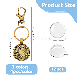 12Pcs 3 Colors Alloy Keychains&nbsp;KEYC-DC00051