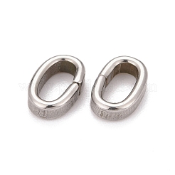 変色しにくい楕円形 201 ステンレススチール スライドチャーム  ステンレス鋼色  10x6x2.5mm  穴：3.5x7mm&nbsp;STAS-D111-06