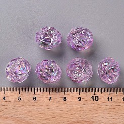 透明なアクリルビーズ  ABカラー  花  スミレ  18x16.5mm  穴：2.5mm&nbsp;X-TACR-S154-31C-935