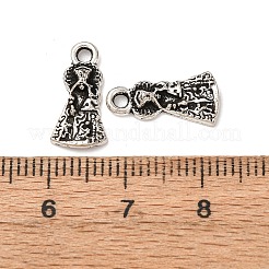合金のチベット風チャーム  処女デサンパラドス  鉛フリー＆カドミウムフリー  アンティークシルバー  15x7.5x2.5mm  穴：1.8mm&nbsp;FIND-Z099-10AS