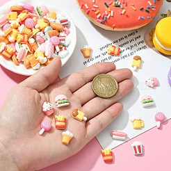 100 個 10 スタイル不透明樹脂模造食品カボション  食べ物飲み物  ミックスカラー  7.5~13x8.5~15x4.5~5.5mm  10個/スタイル&nbsp;RESI-CJ0003-64